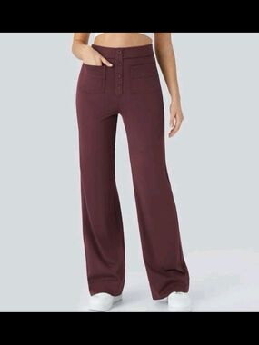 Halara DayStretch High Waisted Pants Elastic Waistband Pockets Straight Petite S